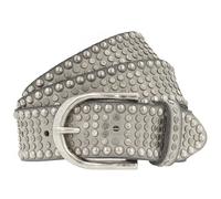b.belt Riva studded belt leather 85 cm gray