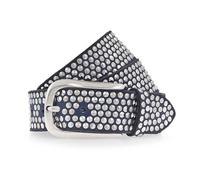 b.belt Studded belt I leather 85 cm blue
