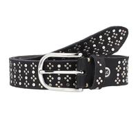 b.belt Studded belt leather 100 cm black