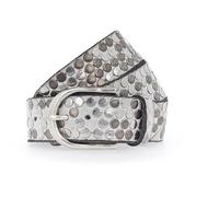 b.belt Studded belt leather 100 cm white