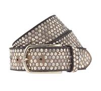 b.belt Studded belt leather 80 cm beige