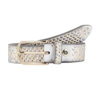 b.belt Studded belt leather 85 cm gray