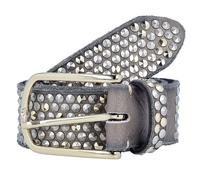 b.belt Studded belt leather 85 cm gray