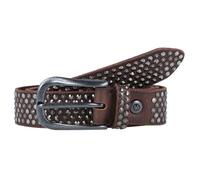 b.belt Studded belt leather 90 cm brown