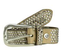 b.belt Studded belt leather 95 cm 95 cm beige