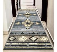 B BENRON Western Hallway Runner Rug 2 x 6, Non-Slip Long Runners for Bedroom Kitchen Hall Laundry, Accent and Tribal Throw Rugs Washable, Grey