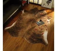 B BENRON Western Large Cowhide Rug, Faux Cow Hide Rugs for Living Room Bedroom Home Decor, Non Slip Cute Rug with Irregular Animal Skins and Hides, Brindle, 6.2 x 7ft