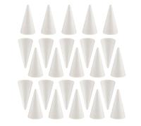 B Blesiya 20 Pieces White Cone Shape Christmas Tree Foam Materials Polystyrene Embellishments Crafts for DIY Modeling Arts Projects Supplies, 100mm