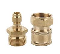 B Blesiya 2pcs Brass Quick Connector Coupler Garden Hose Fittings External M22 x 1.5 Male & Internal M22 x 1.5mm Female Set