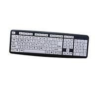 B Blesiya Large Print Computer Keyboard, Big Print Letter, with White Keys, High Contrast, Makes Type Easy, Full Size for Visual Assistance Senior