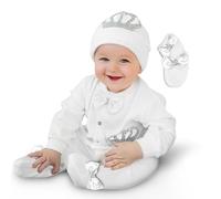 B-Bling Baby Boy Romper - Soft Cotton Newborn Baby Boy Clothes, Bodysuit for New Born, Ideal for Daily Wear and Baby Gifts - White