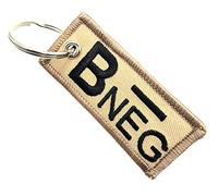 B- BNEG B Negative Fabric Blood Type Medical Emergency Keyring Keychain…