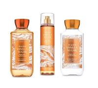 B & Body Works Warm Vanilla Sugar - Full Size Set - Shower Gel Body Lotion Fine Fragrance Mist