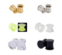 B BodyPJ Sparkles 6 Pairs Ear Gauges Plugs Tunnel Expanders Set,Mix Different Material,Piercing Jewelry (12.7mm(1/2"))