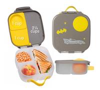 b.box Batman Mini Lunchbox | Bento Box with 3 Compartments (2 Leakproof) | Ideal for Toddlers, Kids Lunch & Snacks | Fits Whole Piece of Fruit | BPA Free