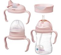 b.box Bottle to Cup Conversion Pack - Includes 4 Lids (Teat, Spout, Straw, Cup Lid), BPA Free, Dishwasher Safe, 4 Months + (Blush, 237 ml)