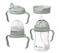 b.box Bottle to Cup Conversion Pack - Includes 4 Lids (Teat, Spout, Straw, Cup Lid), BPA Free, Dishwasher Safe, 4 Months + (Blueberry, 237ml)