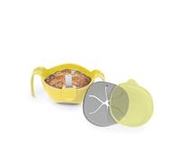 b.box Bowl and Straw Feeding Set with Easy Grip Handles, Non-Slip Base, BPA and PVC Free, Dishwasher and Microwave Safe Toddler Bowl with Straw, Lid and Snack Insert, Banana Split