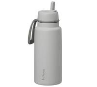 b.box Insulated Flip Top Drink Bottle, Triple Layer Stainless Steel, Keeps Drinks Cold up to 46 Hours, Leak-Proof Lid with Stainless Steel Straw, Ideal for Travel, Sports, BPA Free, 1L