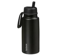 b.box Insulated Flip Top Drink Bottle, Triple Layer Stainless Steel, Keeps Drinks Cold up to 46 Hours, Leak-Proof Lid with Stainless Steel Straw, Ideal for Travel, Sports, BPA Free, 1L