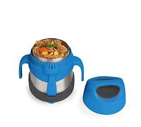 b.box Insulated Food Jar, Easy Open Toddler Container, Double Wall Stainless Steel, Keeps Food Cold up to 7 Hours, Warm up to 5 Hours, 335ml/11oz, Removable Handles and Bumper, Spork Included