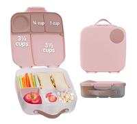 b.box Lunchbox | Jumbo Bento Box with 4 Compartments (2 Leakproof), Removable Divider, Gel Cold Pack | Ideal for School | from 3+ | 2L Capacity