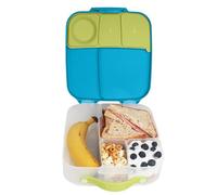 b.box Lunchbox | Jumbo Bento Box with 4 Compartments (2 Leakproof), Removable Divider, Gel Cold Pack | Ideal for School | From 3+ | 1L capacity - Ocean Breeze