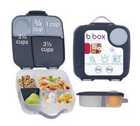 b.box Lunchbox | Large Bento Box with 4 Compartments (2 Leakproof), Removable Divider, Gel Cold Pack | Ideal for School | from 3+ | 2L Capacity