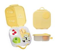 b.box Mini Lunchbox | Bento Box with 3 Compartments (2 Leakproof) | Ideal for Toddlers, Kids Lunch & Snacks | Fits Whole Piece of Fruit | BPA Free