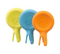 b.box Pack of 3 Reusable Mini Forks Set with Easy Grip Handle | Round Shape Kids Fork with Dishwasher Safe, Perfect for Snack and Lunchboxes (Orange/Blueberry/Yellow)