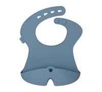 b.box Silicone Bib | Stay open Catcher | Rolls for Easy on the go use | Non-stick silicone | Adjustable, Tapered Fit | Dishwasher Safe | From 4m+
