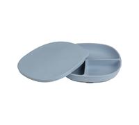 b.box Silicone Plate + lid | Strong Suction Base | 3 Section Divided Plate | 100% Platinum Silicone | Lid Doubles as a Feeding mat | Dishwasher Safe | from 6m+