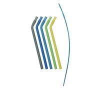 b.box Silicone Straw (5 Pack) | Flexible, Long, Reusable Drinking Straw and Cleaner Set | Dishwasher Safe, Kid Friendly | Warm or Cool Liquids
