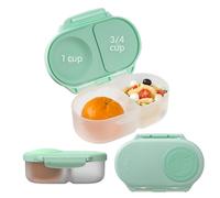 b.box Snackbox | Mini Bento Lunch Box with 2 Leakproof Compartments | Ideal for Toddlers, Kids Lunch and Snacks | Fits Whole Piece of Fruit | BPA Free