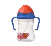 b.box Superman Sippy Cup | Drink from Any Angle | Fliptop, Weighted Straw, Leak Proof & Easy Grip | BPA Free, Dishwasher Safe | from 6m+ | 240ml