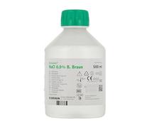 B Braun NaCl 0.9 Saline Solution 500ml - Isotonic Physiological Saline 0.9% Sodium Chloride - Baby Saline, Wound Cleansing, Nasal Rinse - Nasal Irrigation Bottle
