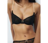 B by Boutique Helena Embroidery Wired Demi Cup Bra (A-E) Black Mix