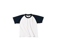 B&C Boy's Short Sleeve Baseball T-Shirt in Off-White | Size: 3-4 Years B&C Off-White 3-4 Years