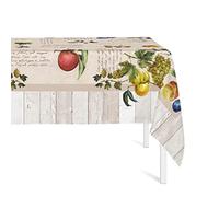 B&C fabrics NAF NAF Resin Tablecloth Stain-Resistant Rectangular Table 100% Cotton Acrylic Coated (Vintage Fruits, 150 x 150 cm)
