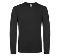 B&C Men's E150 Long Sleeve T-Shirt in Black | Size: 2XL B&C Black 2XL