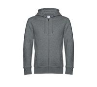 B&C Men's King Zipped Hoodie in Mid Grey | Size: XL B&C Mid Grey XL