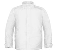 B&C Men's Real Premium Windproof Thermo-Isolated Jacket (Waterproof PU Coating) in White | Size: Medium B&C White M