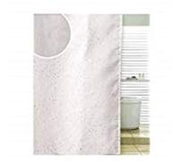 B&C White Diamante Spiral Glitter Detail Bathroom Shower Curtain With Hooks 180cm x 180cm