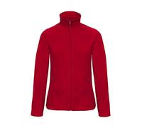 B & C Women’s Sweat Jacket, Micro Fleece, Full Zip, White, S, red, L