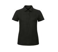 B&C Women's ID.001 Plain Short Sleeve Polo Shirt in Black | Size: Small B&C Black S