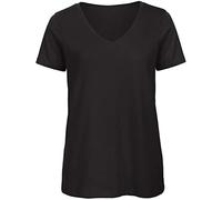 B&C Women's Organic Inspire V-Neck Tee, Black, 2XL. TW045