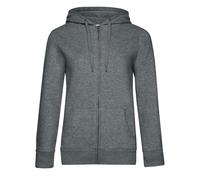 B&C Women's Queen Full Zip Hoodie in Mid Grey | Size: Small B&C Mid Grey S