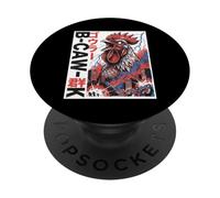 B-Caw-K Funny Giant Chicken Japanese Monster Poster Men PopSockets Adhesive PopGrip