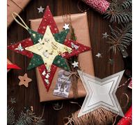 (B) Christmas Decoration Christmas Tree Hanging Ornament Christmas Patchwork Star Template Set, Christmas Patchwork Four Corner Star Template Indoor Home