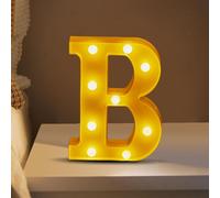 (B) Christmas Ornament Novelty Decorations LED Letter Lights Sign Light Up For Home Party Decoration Light Up Letters Alphabet Letter Sign Battery Powered